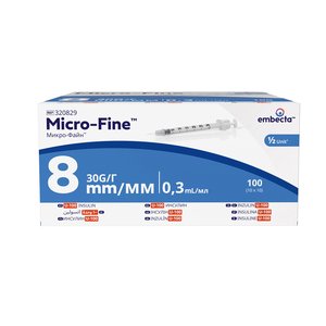 MICRO-FINE SYR U100 0.3ML 30G 8MM 100~