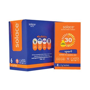 SOLACE SPF30 SUNSCREEN LOT 6X5G SACHETS~
