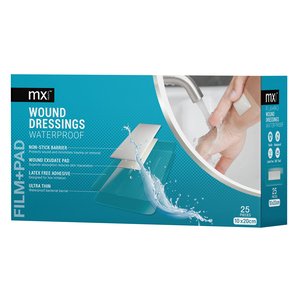 WOUND DRESSING MX FILM+PAD 10X20CM 25~