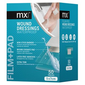 WOUND DRESSING MX FILM+PAD 5X7CM 50~