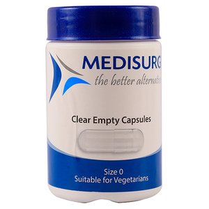 CLEAR EMPTY CAPSULES 100 SIZE 0 HALAAL