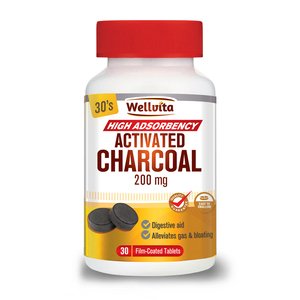 WELLVITA ACTIVATED CHARCOAL 200MG 30 TAB
