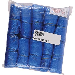 PLASTIC SHOE COVERS BLUE 100